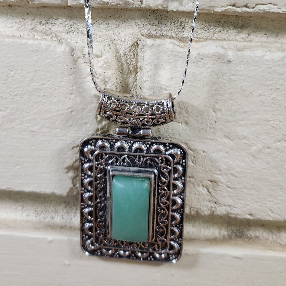 Vintage Native American Turquoise Necklace 925 Sterling Silver